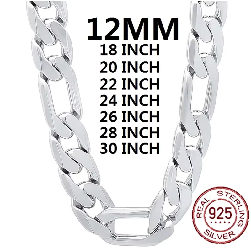 925 Sterling Silber Halskette  – Cuban Link Chain 12Mm Bewertung und Preis