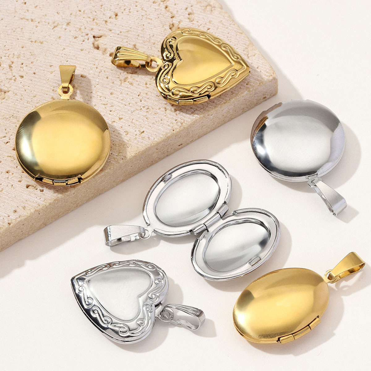 3 Stück/Los Großhandel Edelsta – Heart Locket Necklace Photo Bewertung und Preis